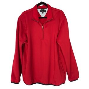 Tommy Hilfiger Golf Red Half-Zip Fleece Lined Knit Pullover Jacket XXL